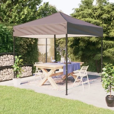 Carpa para fiestas plegable gris taupe 2x2 m de , Carpas y cenadores - Ref: Foro24-93498, Precio: 96,74 €, Descuento: %