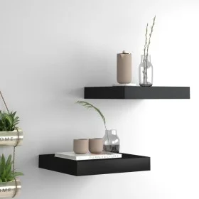 Estante flotante pared 2 uds MDF negro 23x23,5x3,8 cm de vidaXL, Estantes y estanterías - Ref: Foro24-323824, Precio: 21,43 €...