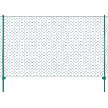 Valla de malla de alambre con postes de acero 25x2 m verde de , Paneles de vallas - Ref: Foro24-144607, Precio: 159,73 €, Des...