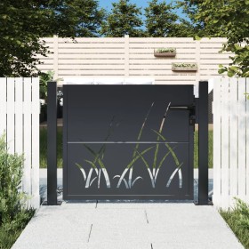 Puerta de jardín acero gris antracita diseño hierba 105x80 cm de , Puertas de jardín - Ref: Foro24-153166, Precio: 215,08 €, ...