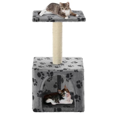Rascador para gatos con poste de sisal 55 cm huellas beige de , Mobiliario para gatos - Ref: Foro24-170538, Precio: 25,57 €, ...