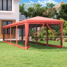 Carpa para fiestas con 10 paredes de malla HDPE rojo 3x12 m de , Carpas y cenadores - Ref: Foro24-319250, Precio: 190,97 €, D...