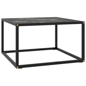 Schwarzer Couchtisch mit schwarzer Marmor-Glasplatte 60x60x35 cm. von , Couchtisch - Ref: Foro24-322874, Preis: 65,93 €, Raba...