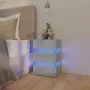 Mesita de noche LED madera ingeniería gris hormigón 45x35x67 cm de , Mesitas de noche - Ref: Foro24-326844, Precio: 120,98 €,...