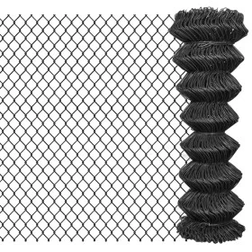 Metal mesh fence, gray steel, 15x1.25 m by , fence panels - Ref: Foro24-142425, Price: 56,60 €, Discount: %