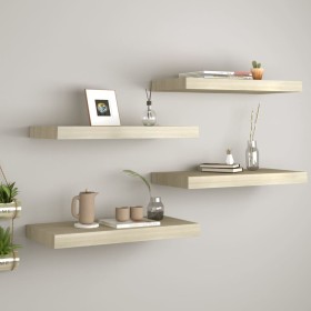 Estantes flotantes de pared 4 uds negro MDF 50x23x3,8 cm de vidaXL, Estantes y estanterías - Ref: Foro24-323873, Precio: 57,0...