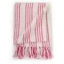 Manta a rayas de algodón rosa y blanco 125x150 cm de , Mantas - Ref: Foro24-245324, Precio: 16,03 €, Descuento: %