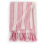 Manta a rayas de algodón rosa y blanco 125x150 cm de , Mantas - Ref: Foro24-245324, Precio: 16,30 €, Descuento: %