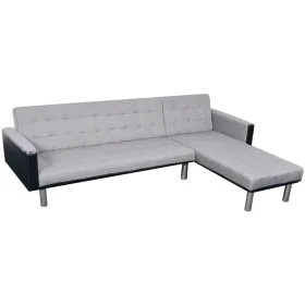 Sofá cama en forma de L tela negro y gris de , Sofás - Ref: Foro24-244334, Precio: 450,73 €, Descuento: %