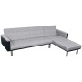 Sofá cama en forma de L tela negro y gris de , Sofás - Ref: Foro24-244334, Precio: 458,49 €, Descuento: %