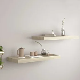 Estantes flotantes de pared 2 uds MDF roble 60x23,5x3,8 cm de vidaXL, Estantes y estanterías - Ref: Foro24-323875, Precio: 35...