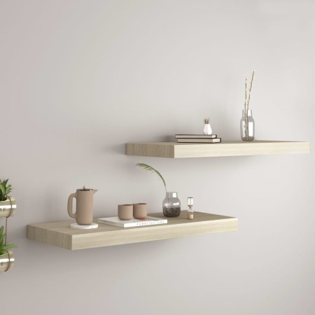 Estantes flotantes de pared 2 uds MDF roble 60x23,5x3,8 cm de vidaXL, Estantes y estanterías - Ref: Foro24-323875, Precio: 37...