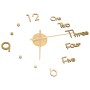 Reloj 3D de pared con diseño moderno dorado 100 cm XXL de , Relojes de pared - Ref: Foro24-325154, Precio: 18,08 €, Descuento: %