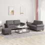 Juego de sofás con cojines 3 piezas cuero sintético gris de , Sofás - Ref: Foro24-3202157, Precio: 495,79 €, Descuento: %