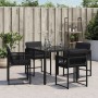 Sillas de jardín con cojines 4 unidades ratán sintético negro de , Sillas de jardín - Ref: Foro24-365018, Precio: 161,23 €, D...