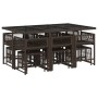 Set comedor de jardín 11 pzas y cojines ratán sintético marrón de , Conjuntos de jardín - Ref: Foro24-3211509, Precio: 471,10...