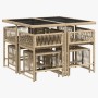 Set comedor de jardín 9 pzas con cojines ratán sintético beige de , Conjuntos de jardín - Ref: Foro24-3211498, Precio: 344,15...