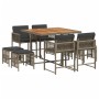 Set comedor jardín 9 pzas y cojines ratán sintético gris de , Conjuntos de jardín - Ref: Foro24-3211502, Precio: 373,94 €, De...