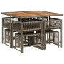 Set comedor jardín 9 pzas y cojines ratán sintético gris de , Conjuntos de jardín - Ref: Foro24-3211502, Precio: 373,94 €, De...