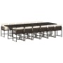 Set muebles de jardín 13 pzas y cojines ratán sintético marrón de , Conjuntos de jardín - Ref: Foro24-3211485, Precio: 791,88...