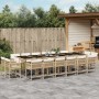 Set comedor de jardín 17 pzas con cojines ratán sintético beige de , Conjuntos de jardín - Ref: Foro24-3211606, Precio: 964,7...