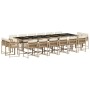 Set comedor de jardín 17 pzas con cojines ratán sintético beige de , Conjuntos de jardín - Ref: Foro24-3211606, Precio: 964,7...