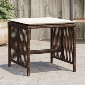 Taburetes de jardín con cojines 4 uds ratán sintético marrón de , Otomanas de exterior - Ref: Foro24-365058, Precio: 100,36 €...