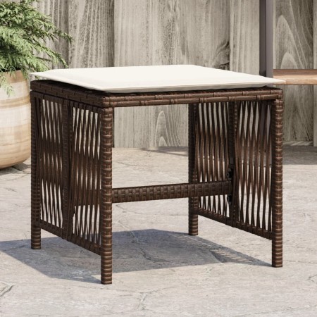 Taburetes de jardín con cojines 4 uds ratán sintético marrón de , Otomanas de exterior - Ref: Foro24-365058, Precio: 100,36 €...