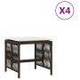 Taburetes de jardín con cojines 4 uds ratán sintético marrón de , Otomanas de exterior - Ref: Foro24-365058, Precio: 100,36 €...