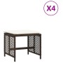 Taburetes de jardín con cojines 4 uds ratán sintético marrón de , Otomanas de exterior - Ref: Foro24-365051, Precio: 99,81 €,...