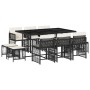 Set de comedor jardín 11 pzas con cojines ratán sintético negro de , Conjuntos de jardín - Ref: Foro24-3211686, Precio: 499,7...