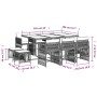 Set de comedor jardín 11 pzas con cojines ratán sintético negro de , Conjuntos de jardín - Ref: Foro24-3211686, Precio: 499,7...