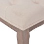 Banco de madera maciza y lino blanco crema 110x38x48 cm en Bancos para recibidores y almacenamiento | Comprar online en Foru.es