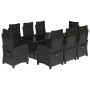 Set de comedor de jardín 9 pzas y cojines ratán sintético negro de , Conjuntos de jardín - Ref: Foro24-3212685, Precio: 1,00 ...