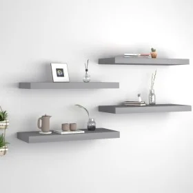 Estantes flotantes de pared 4 uds MDF gris 60x23,5x3,8 cm de vidaXL, Estantes y estanterías - Ref: Foro24-323855, Precio: 49,...