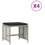 Taburetes jardín y cojines 4 uds ratán PE gris claro 41x41x36cm de , Otomanas de exterior - Ref: Foro24-365053, Precio: 103,6...