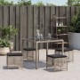 Taburetes jardín y cojines 4 uds ratán PE gris claro 41x41x36cm de , Otomanas de exterior - Ref: Foro24-365053, Precio: 103,6...