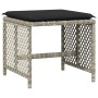Taburetes jardín y cojines 4 uds ratán PE gris claro 41x41x36cm de , Otomanas de exterior - Ref: Foro24-365053, Precio: 103,6...