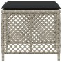 Taburetes jardín y cojines 4 uds ratán PE gris claro 41x41x36cm de , Otomanas de exterior - Ref: Foro24-365053, Precio: 103,6...