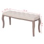 Banco de madera maciza y lino blanco crema 110x38x48 cm en Bancos para recibidores y almacenamiento | Comprar online en Foru.es