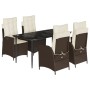 Set comedor de jardín 5 piezas y cojines ratán sintético marrón de , Conjuntos de jardín - Ref: Foro24-3213198, Precio: 611,0...