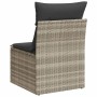 Sofá de jardín sin reposabrazos con cojines ratán PE gris claro de , Sofás de exterior - Ref: Foro24-366174, Precio: 56,46 €,...