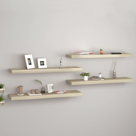 Estantes flotantes de pared 4 uds MDF roble 90x23,5x3,8 cm de vidaXL, Estantes y estanterías - Ref: Foro24-323882, Precio: 84...