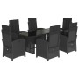 Set de comedor de jardín 7 pzas y cojines ratán sintético negro de , Conjuntos de jardín - Ref: Foro24-3212251, Precio: 795,1...