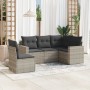 Set de sofás jardín y cojines 5 pzas ratán sintético gris claro de , Conjuntos de jardín - Ref: Foro24-3218962, Precio: 345,5...