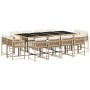Set comedor de jardín con cojines 13 pzas ratán sintético beige de , Conjuntos de jardín - Ref: Foro24-3211582, Precio: 729,0...