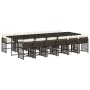 Set muebles de jardín 13 pzas y cojines ratán sintético marrón de , Conjuntos de jardín - Ref: Foro24-3211665, Precio: 898,06...