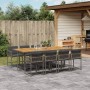 Set comedor jardín 9 pzas y cojines ratán sintético gris de , Conjuntos de jardín - Ref: Foro24-3211466, Precio: 559,54 €, De...