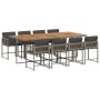 Set comedor jardín 9 pzas y cojines ratán sintético gris de , Conjuntos de jardín - Ref: Foro24-3211466, Precio: 559,54 €, De...