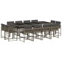 Set comedor de jardín con cojines 13 pzas ratán sintético gris de , Conjuntos de jardín - Ref: Foro24-3211580, Precio: 734,01...